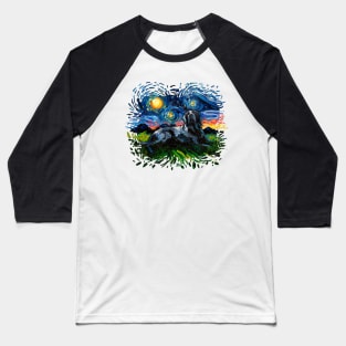 Black Labrador Night 3 (version 2) Baseball T-Shirt